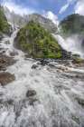 Norway, Vestland. Landscape with Latefossen waterfall. Art Print
